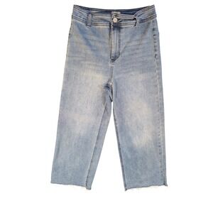 Odyn Women's High Rise Wide Leg Normal Wash Blue Denim Jeans Size 6/27